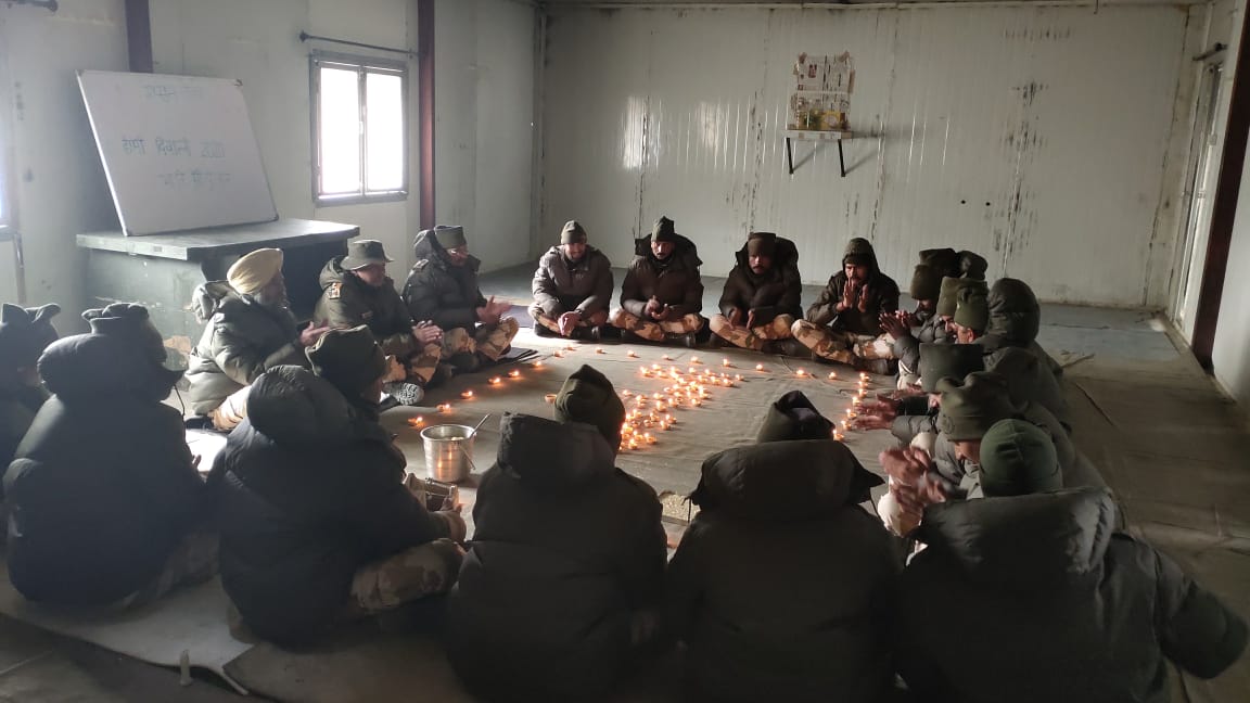 Indo-Tibetan Border Police jawans celebrate Diwali in Ladakh