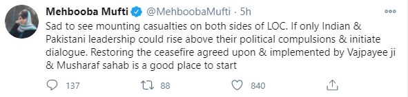 tweet of mahbooba mufti