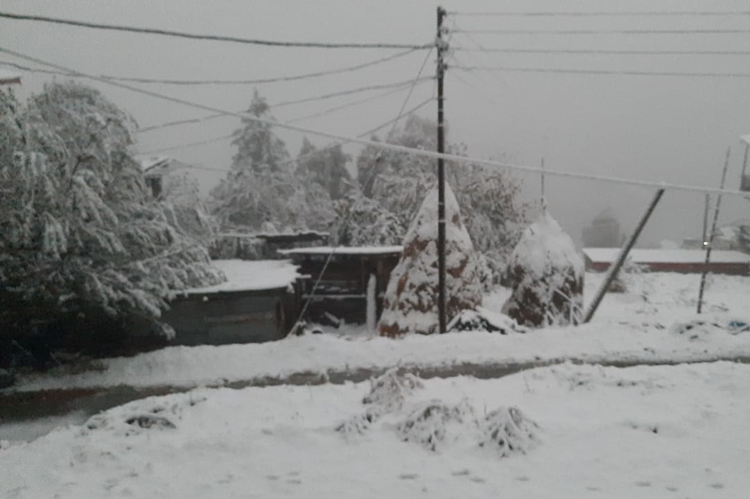 Tourists enjoy fresh snowfall in Kedarnath Dham