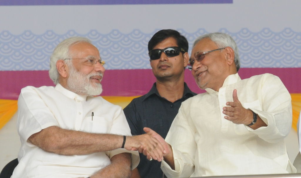 Nitish Kumar with pm narendra modi