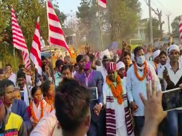 Procession taken for tribal Sarna Dharma Code