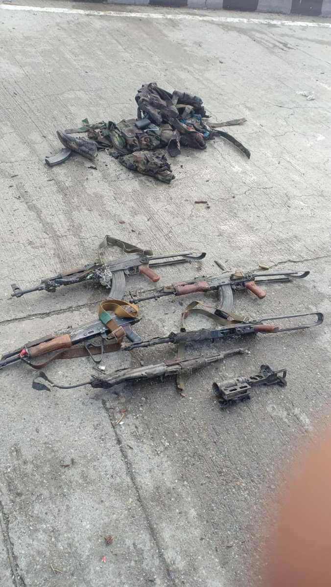 Weapons recovered from the site.