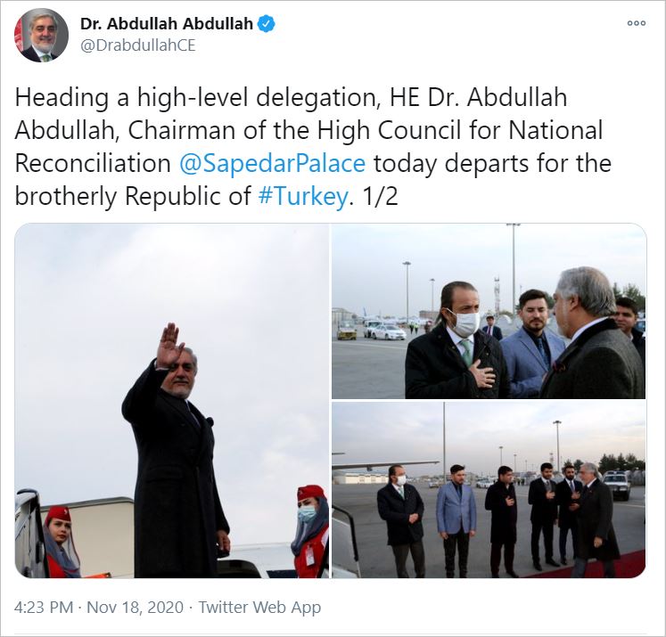 dr abdullah Abdullah's visit to Turkey