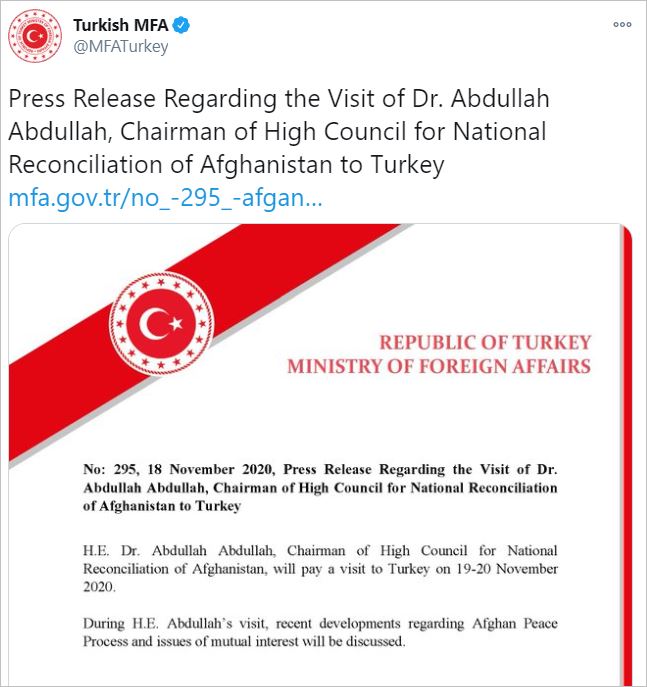 dr abdullah Abdullah's visit to Turkey