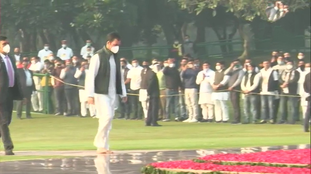 Congress leader Rahul Gandhi pays tribute to former Prime Minister and his grandmother IndiraGandhi