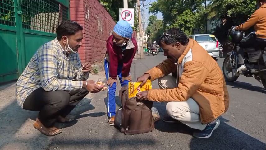 Gurpreet stops people and sells his goods wants to buy a bicycle