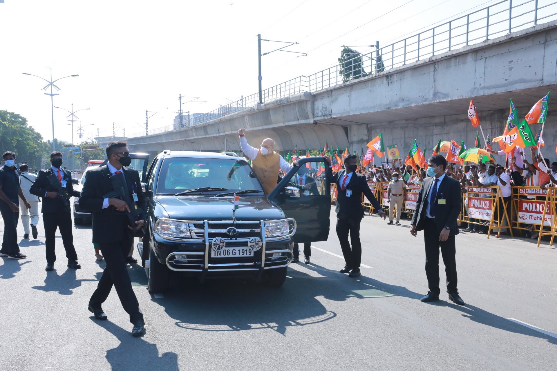 Amit Shah arrives Chennai