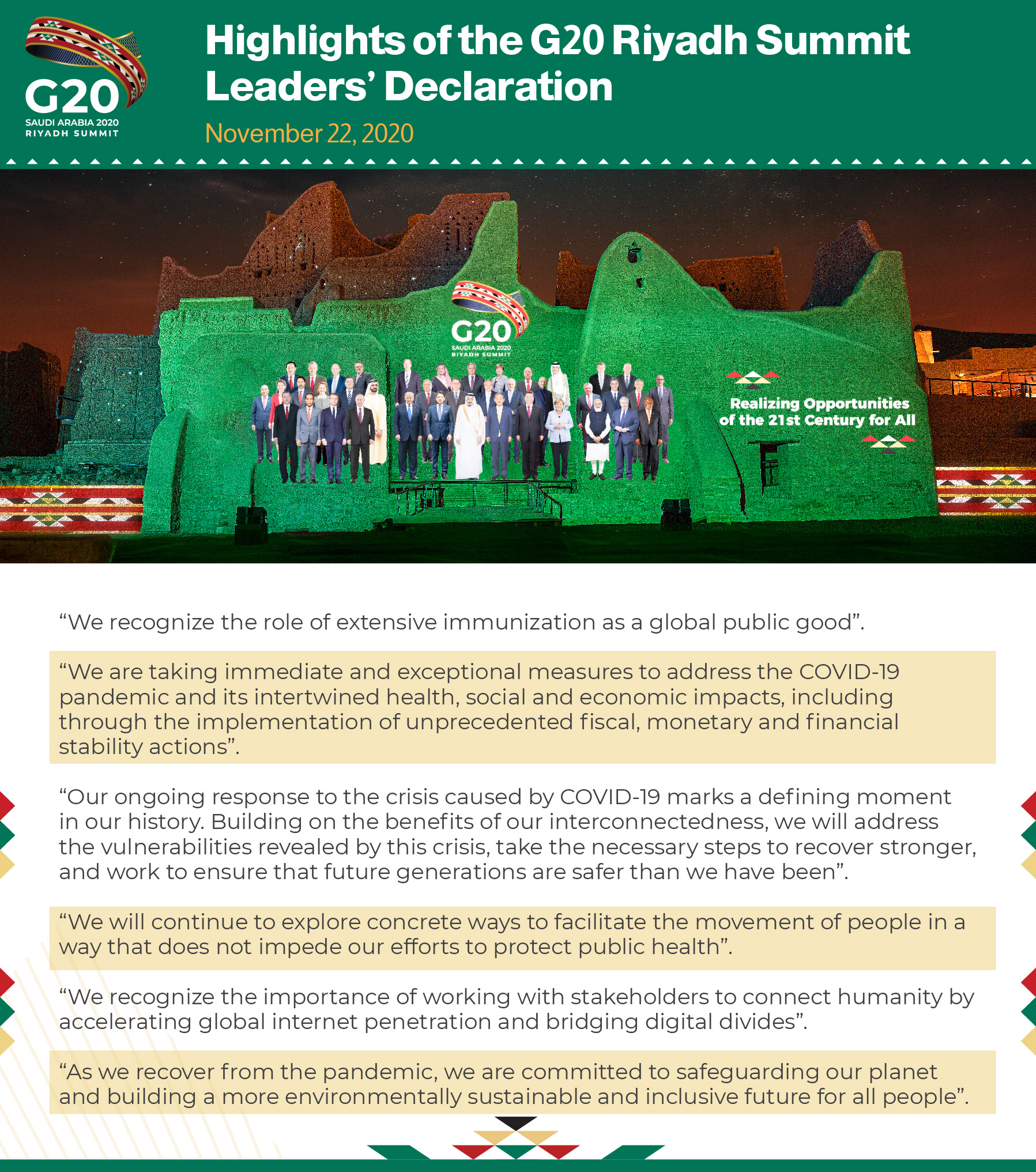 G20 Riyadh final statement: Leaders promise fair global COVID-19 vaccine distribution