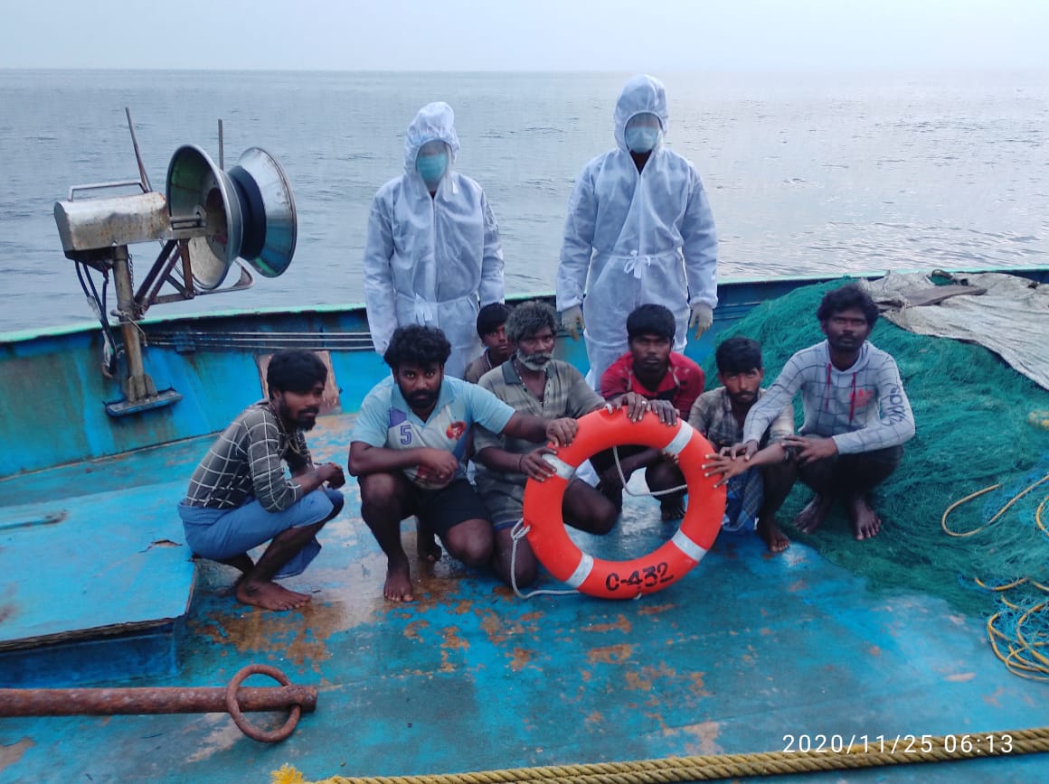 Coast Guard rescues a fishing boat in distress off Tuticorin coast