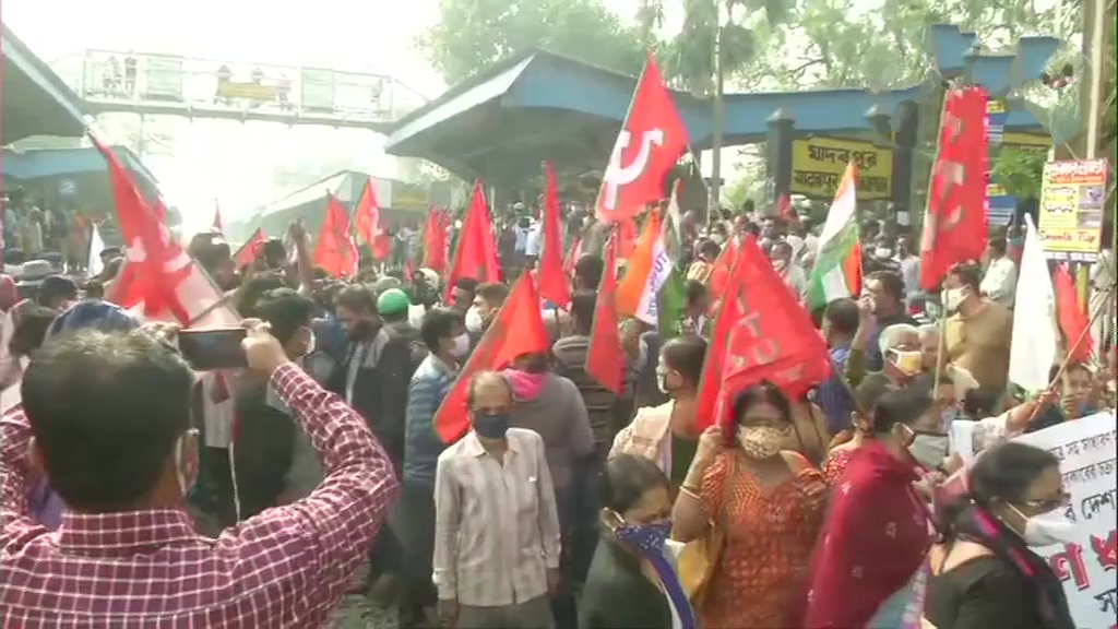 Trade Unions protest against centre's new labour laws