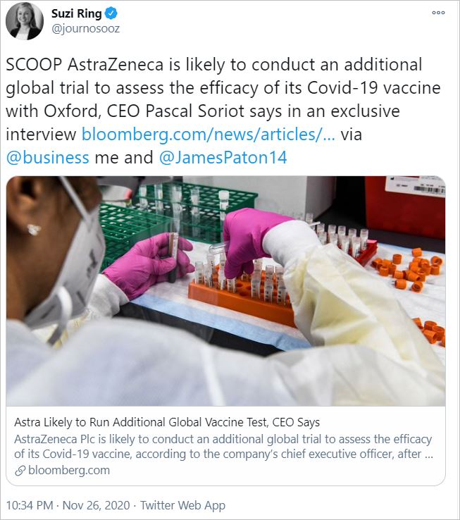 AstraZeneca says its COVID-19 vaccine needs additional study