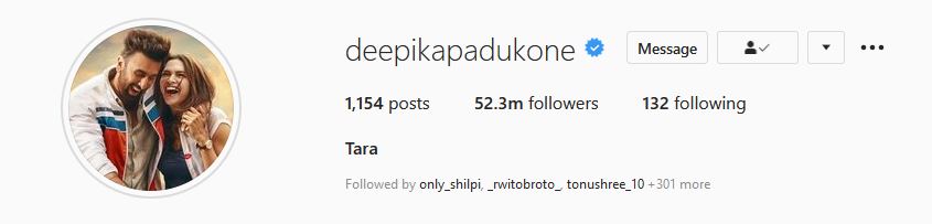 Deepika padukone changes profile picture