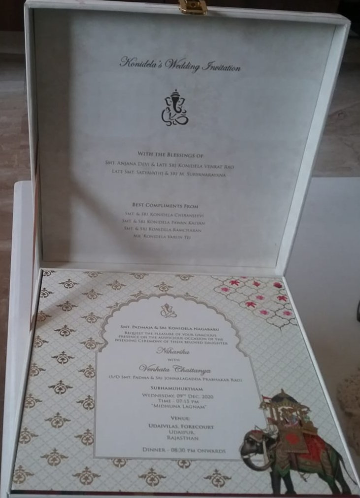 niharika wedding card