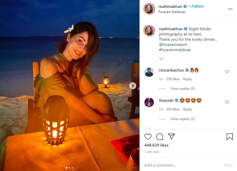 Hina Khan's 'Night Mode' photography