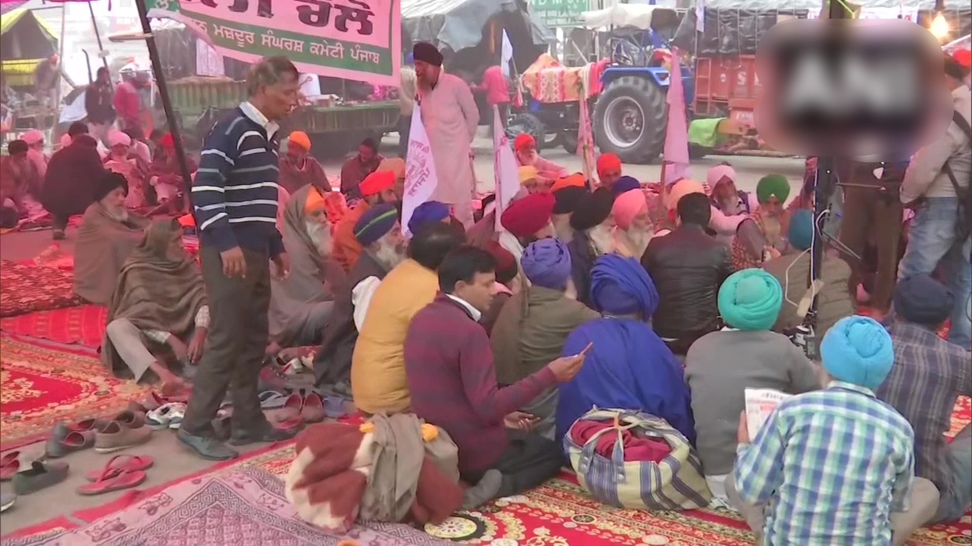 Farmers protesting at Singhu