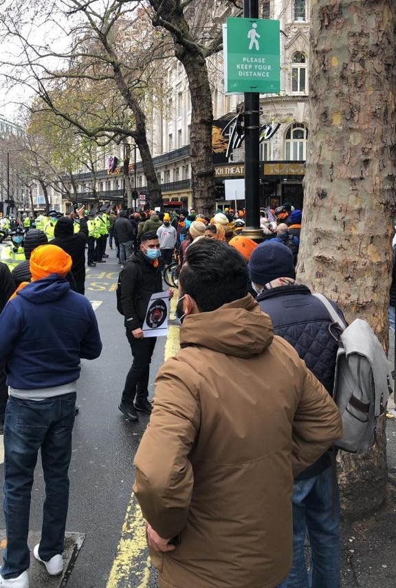 London police in full force outside Indian high commission amid anti-India protests