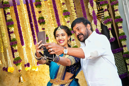 Niharika with Chiranjeevi