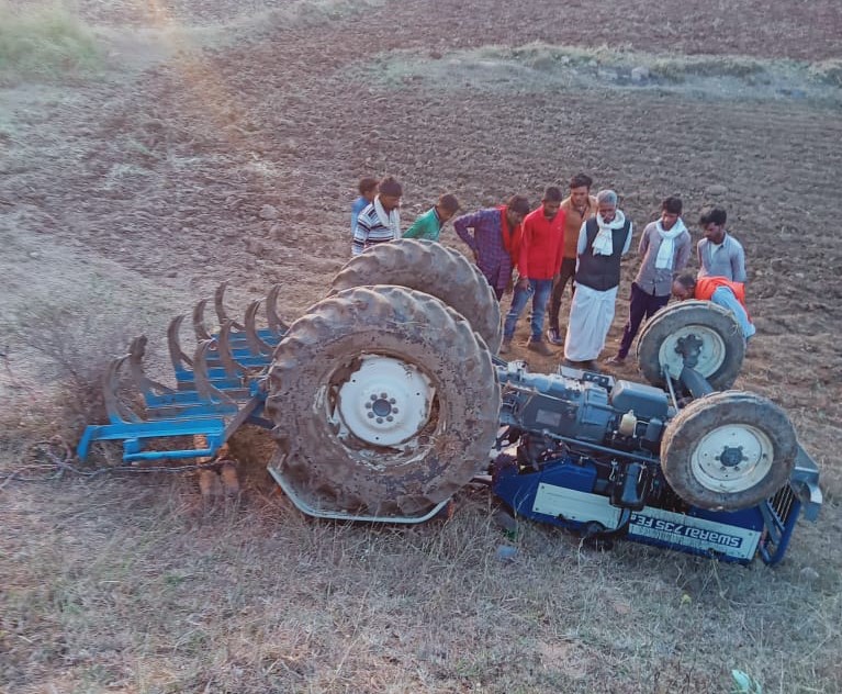 tractor overturned