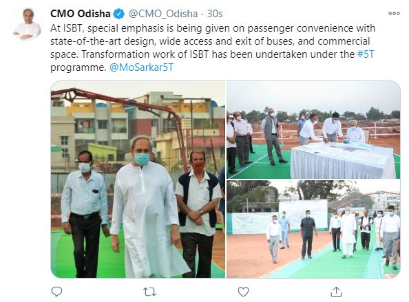 The Chief Minister reviewed the bus stand renovation work at baramunda