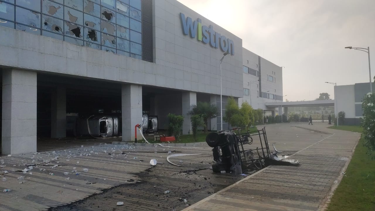 Wistron Company's interiors reportedly damaged by workers