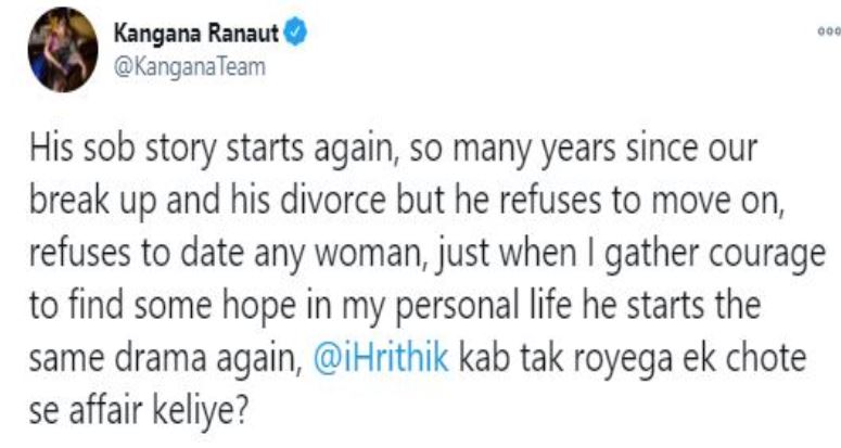 Kangana has hit out at Hrithik