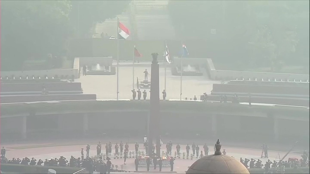 Prime Minister Narendra Modi lights up 'Swarnim Vijay Mashaal' at the National War Memorial on the 50th-anniversary of the 1971 India-Pakistan war