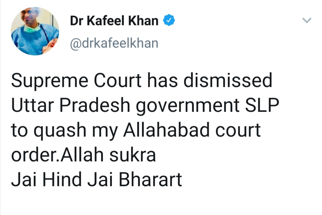 Release of Dr Kafil Khan is a good decision of the High Court: Supreme Court