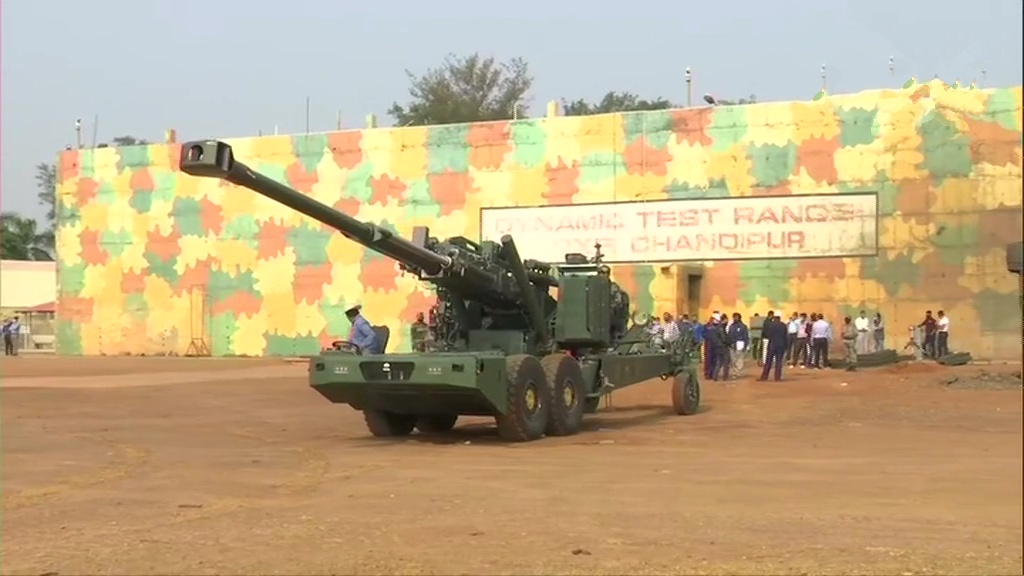 Advanced Towed Artillery Gun System Howitzer gun firing at the Balasore test-firing range in Odisha