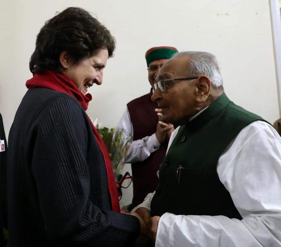 Priyanka Gandhi and Motilal Vora