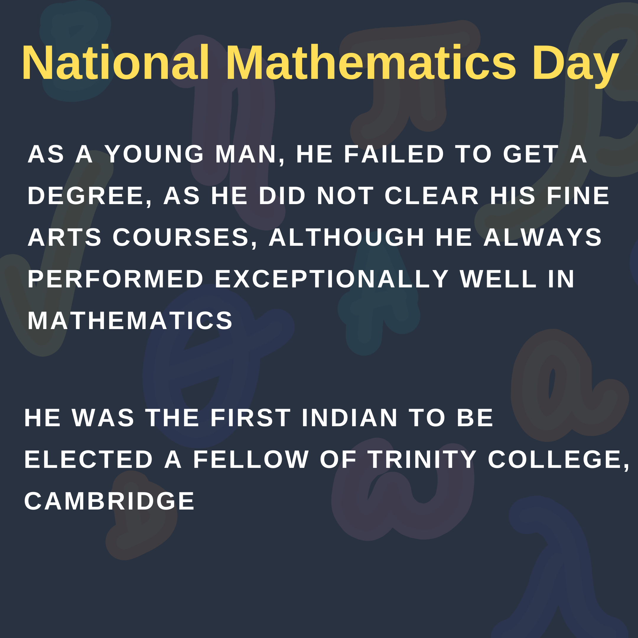 National Mathematics Day 2020,Srinivasa Ramanujan