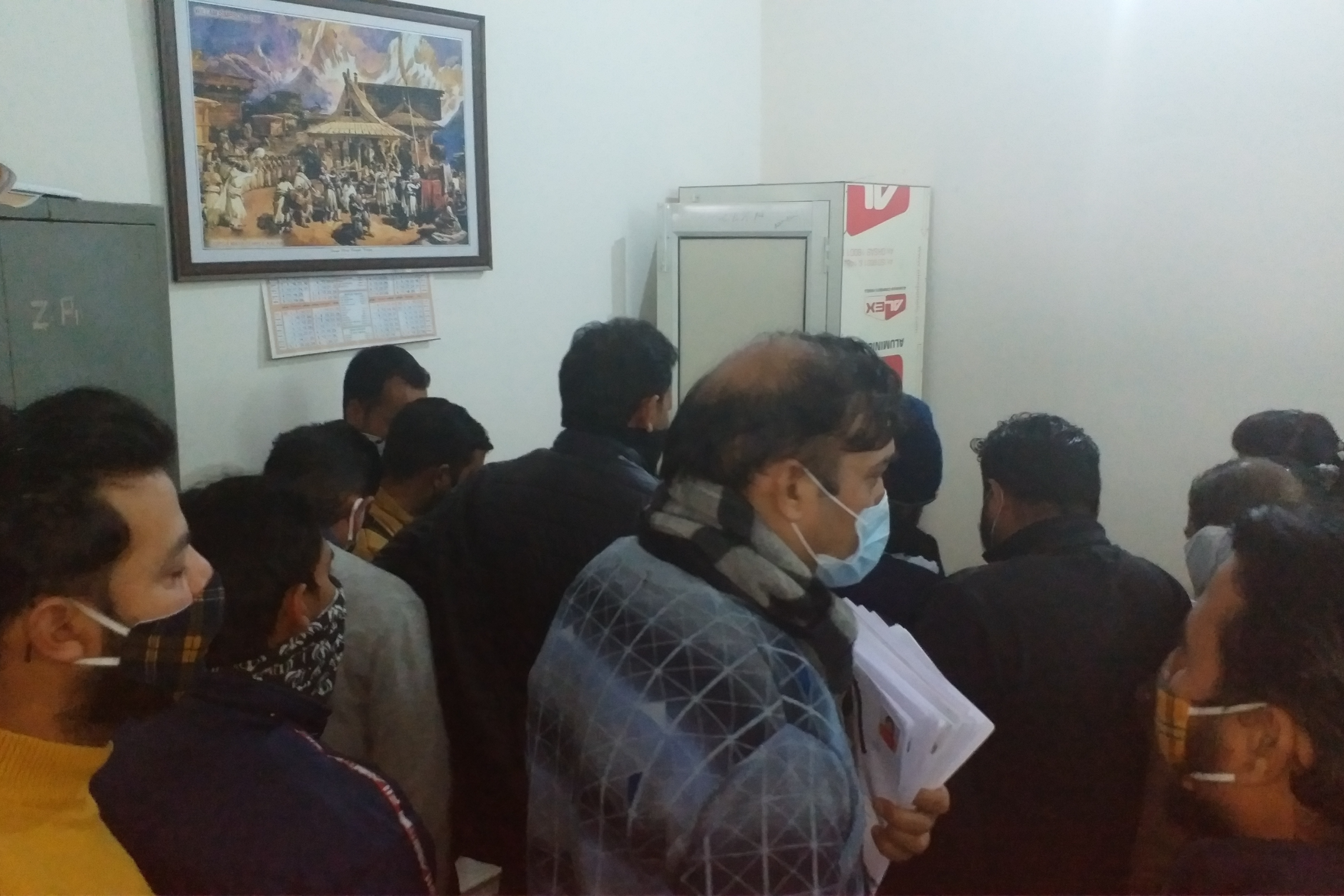 Crowds gathered at the solan panchayat office on the last day of vote making