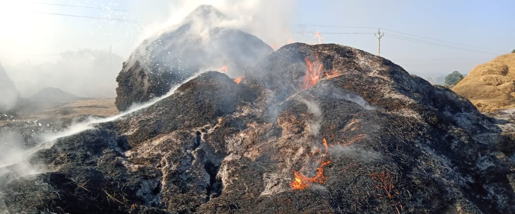 Farmers crop caught fire due to short circuit