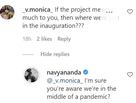 Navya Naveli Nanda shuts down troll with grace: 'You're aware we're in the middle of a pandemic'