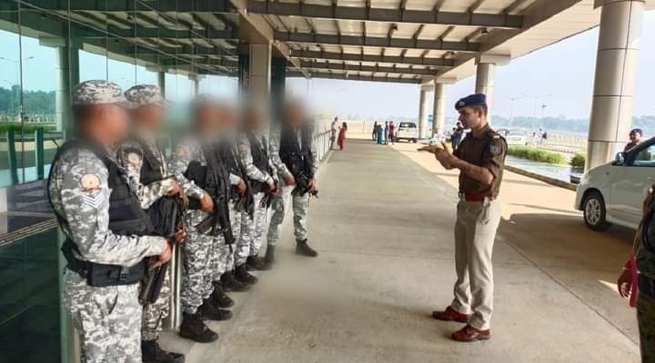 Security forces mock drill at Deoghar airport