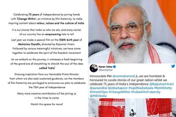 karan johar wrote a letter to prime minister narendra modi on country completed 75 years of independence