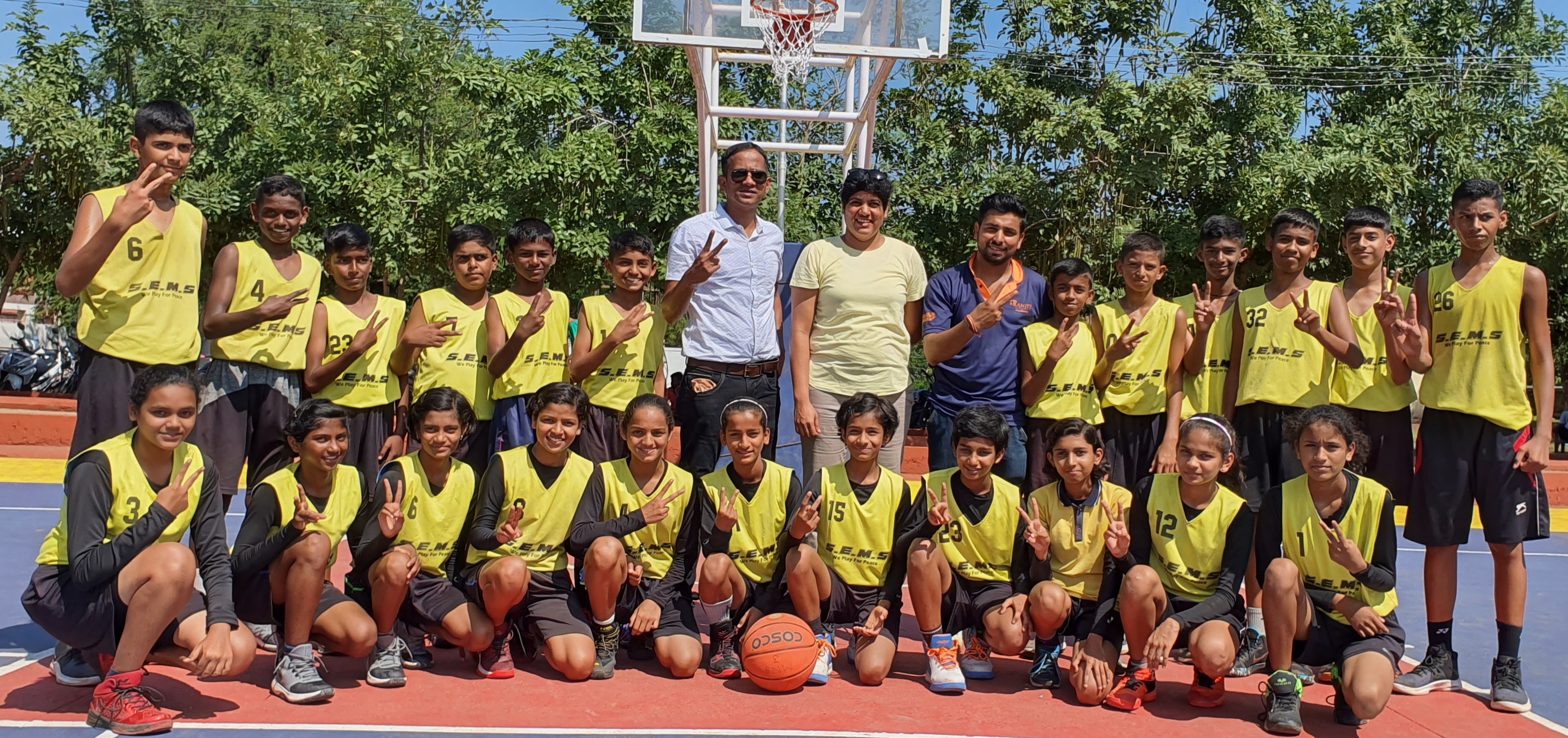 Satara English Medium School's victory in the state-level inter-school basketball tournament