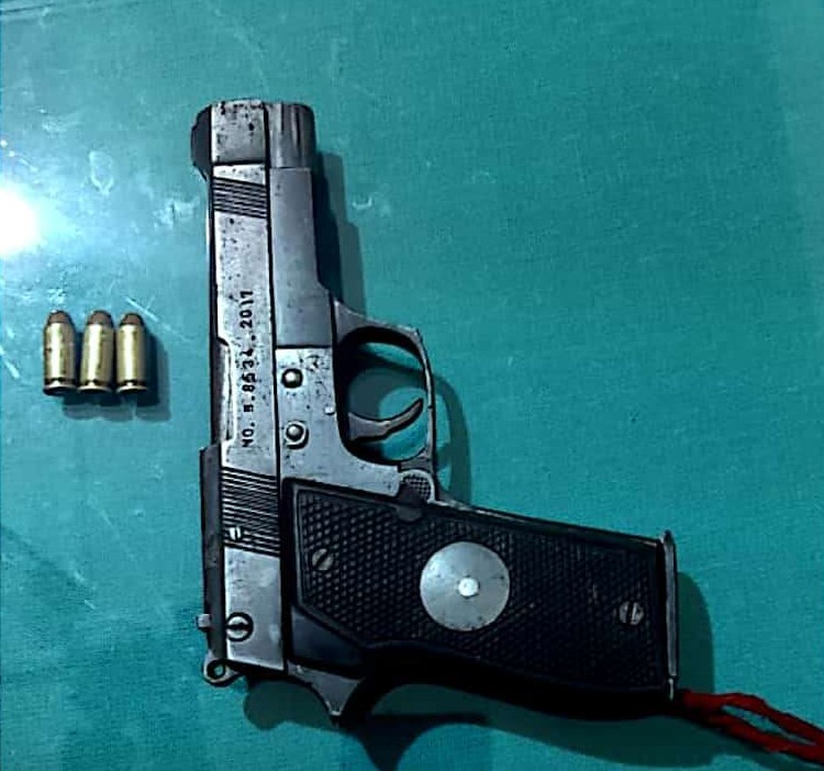 Police recovered Pistol with 3 Live Round in Maibang