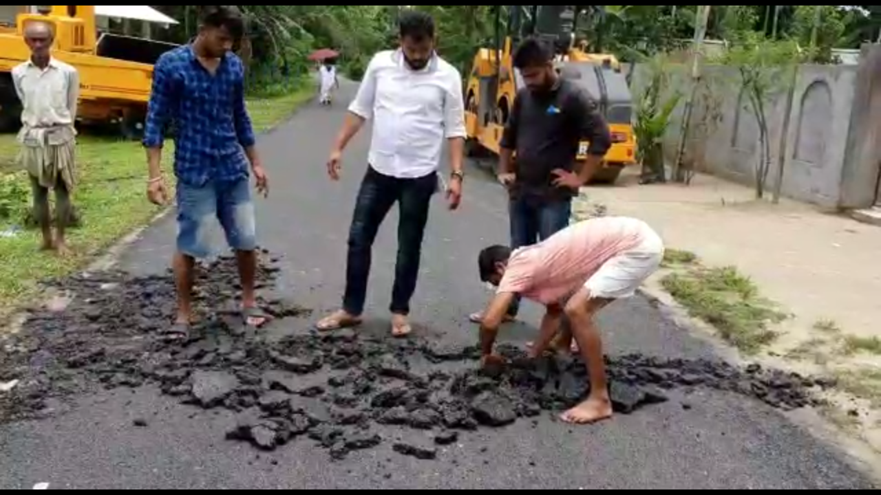 total irregularities of pwd road reconstruction at narayanpur