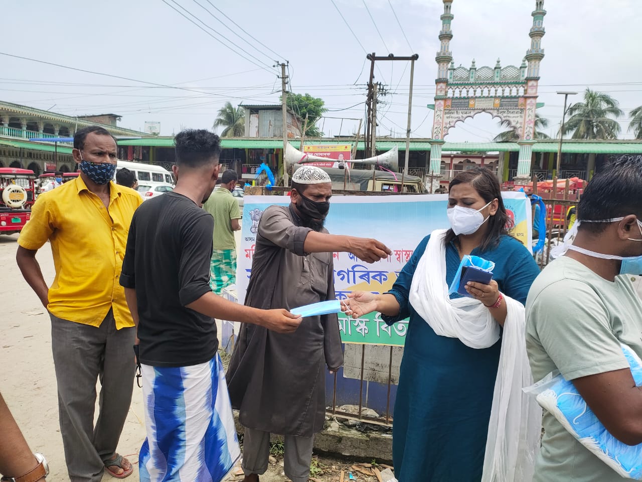 Mask distributed by district administration