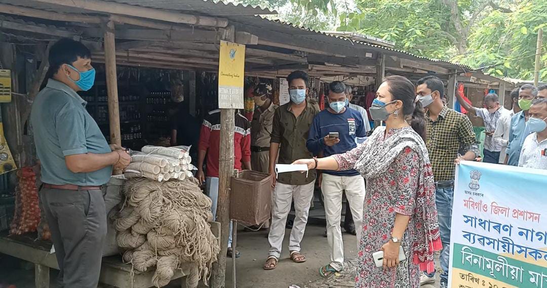 Mask distributed by district administration