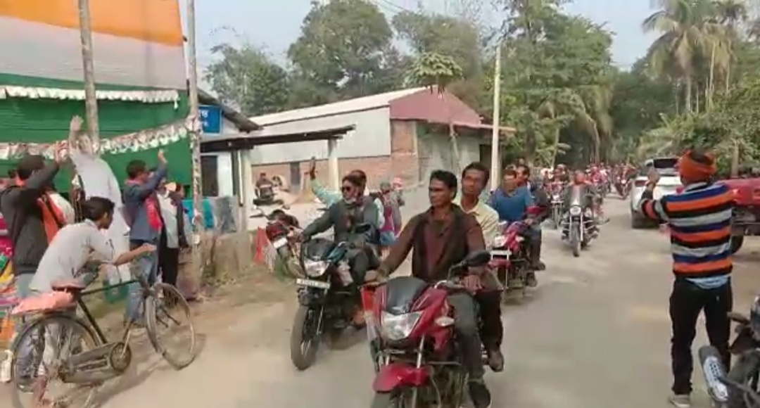 bike rally in laharighat ahead of tac election