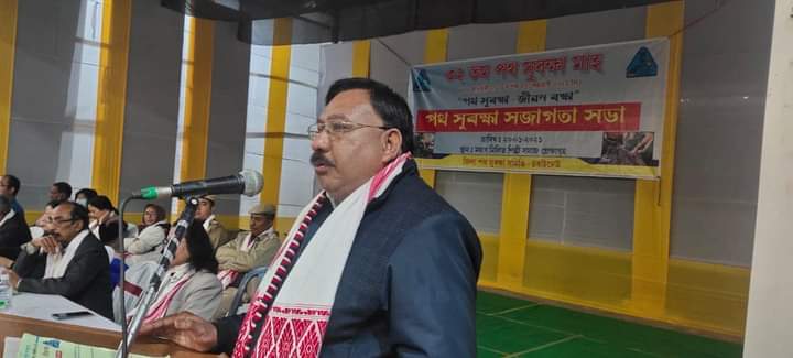 minister jogen mohan participated in road safety awareness programme in moran