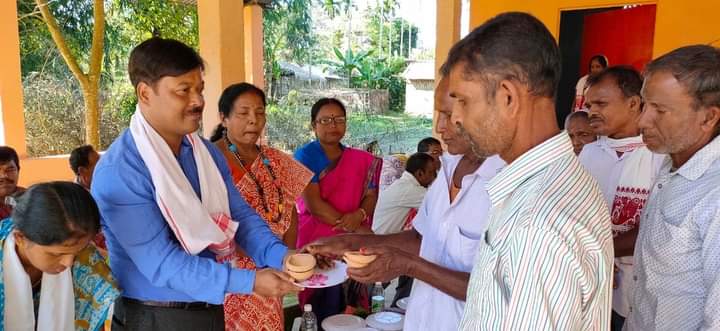 MLA Chakradhar Gogoi distributed earth candle in Moran