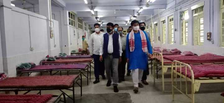 Union Minister Rameshwar Teli visited new covid care centre in Namrup