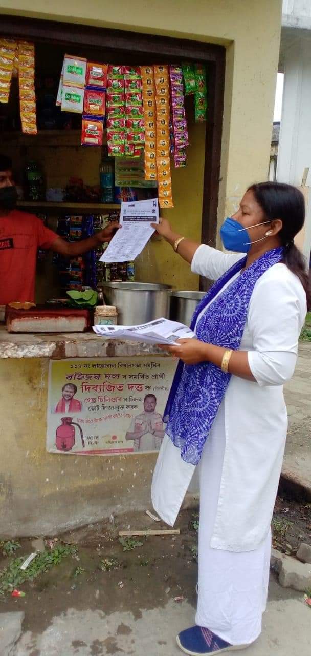 asha workers busy with spread covid awareness