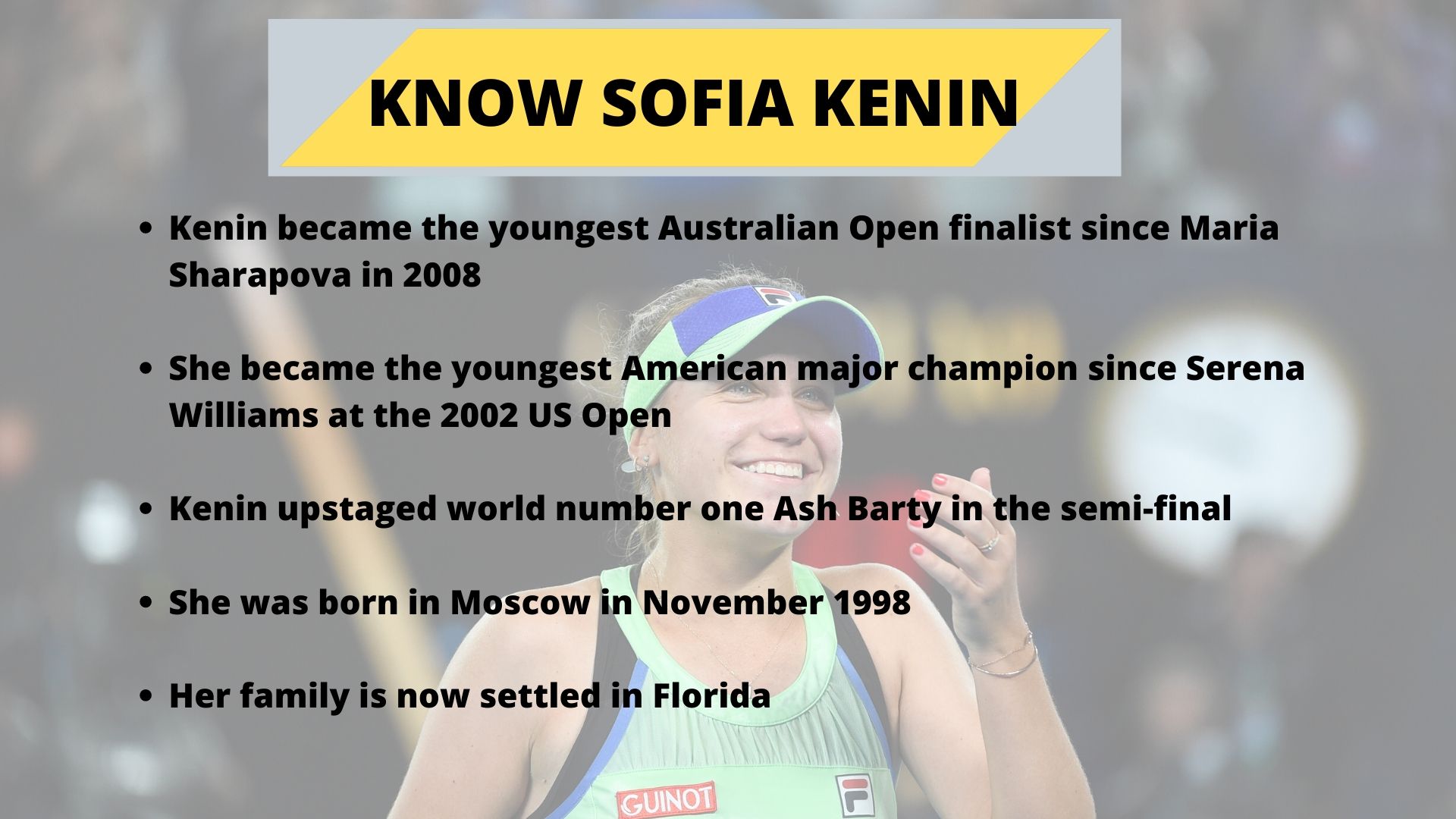 Know new Australian Open women's singles champion Sofia Kenin.