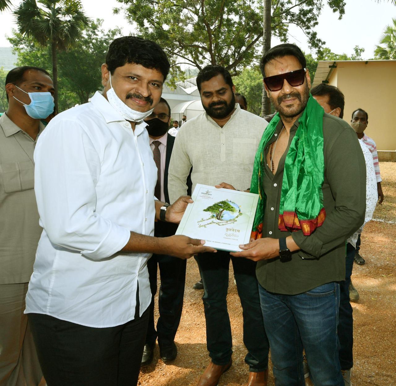 Ajay Devgn participate in Green India Challenge at ramoji film city