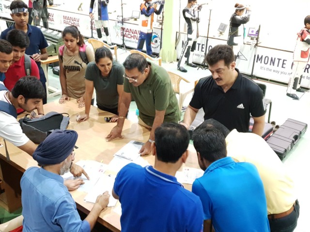 Thala Ajith training in Dr Karni singh shooting range at delhi