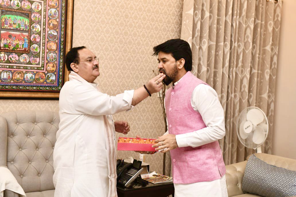 Anurag thakur met jp nadda