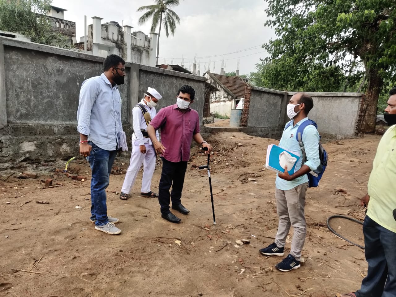 itda po visit ampili village schools to check the work progress of nadu nedu programme